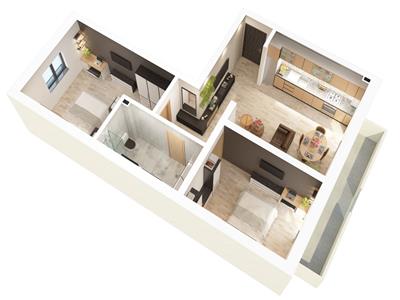 Apartament la cheie cu 3 camere balcon pe Doamna Stanca