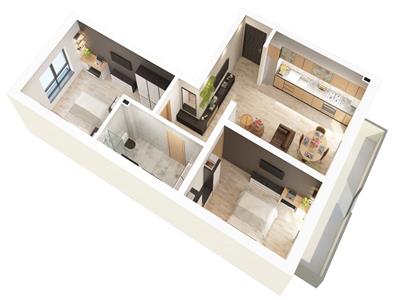 Dezvoltator vand apartament 3 camere cu balcon zona Supeco