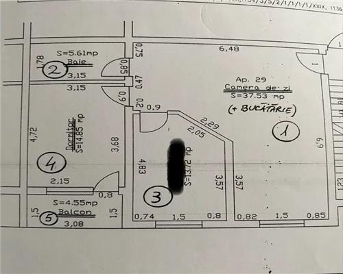 Apartament 3 camere cu balcon zona Rahova