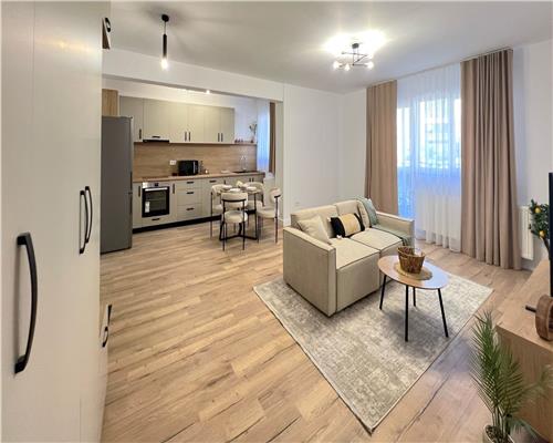 Apartament mobilat 60 mp utili la etajul 1 cu 2 camere terasa 12 mp