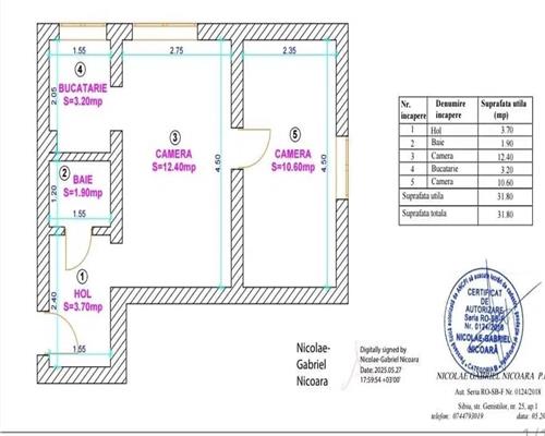 Apartament cu 2 camere in Tiglari