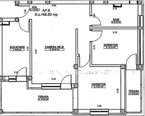 Apartamnet 3 camere decomandat etaj 1 langa Mandra