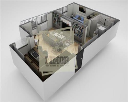 Apartament 60 mpu cu 2 camere balcon 9 mpu acoperit in zona Rahovei