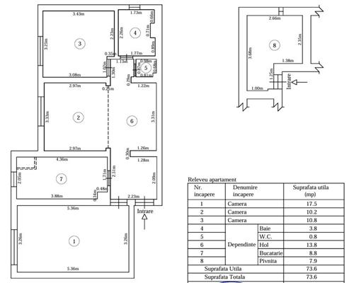 Apartament 3 camere cu pivnita zona Terezian