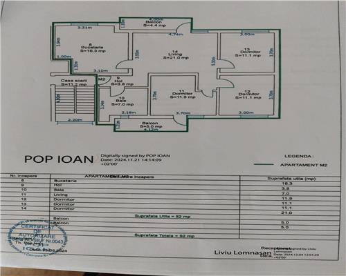 Apartament cu 4 camere 2 balcoane si baie cu fereastra pe Mihai Viteazu