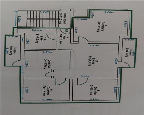 Apartament cu 4 camere 2 balcoane si baie cu fereastra pe Mihai Viteazu