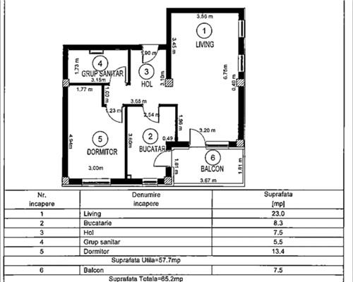 Apartament cu 2 camere decomandat balcon zona Doamna Stanca