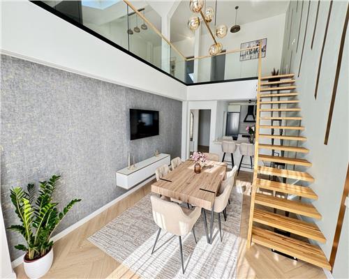 Penthouse mobilat lux 118 mpu cu 5 camere 3 bai balcon