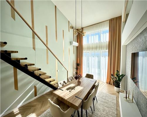 Penthouse mobilat lux 118 mpu cu 5 camere 3 bai balcon