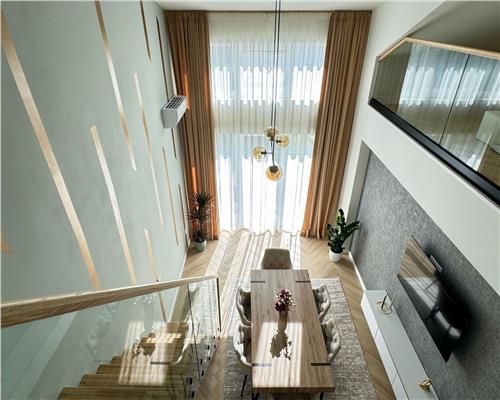 Penthouse mobilat lux 118 mpu cu 5 camere 3 bai balcon