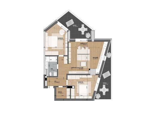 Apartament de lux 3 camere terasa de 23 mp in Evolution