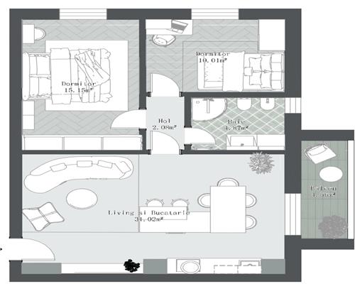 Apartament 3 camere etajul 1 in bloc cu lift si parcare in Gusterita