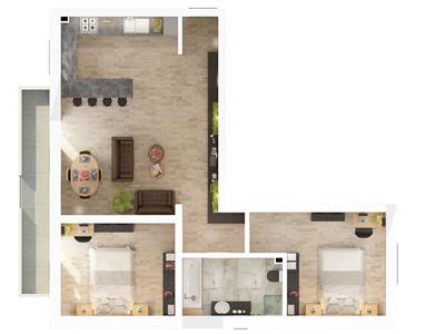 Dezvoltator vand 3 camere cu balcon la Mega Image 0% comision