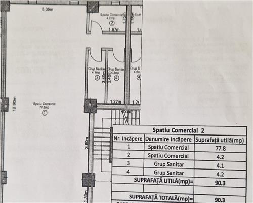 Spatiu comercial cu vad pietonal si auto 90 mpu 2 bai in Sibiu