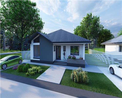 Casa cu 4 camere 2 bai si 500 mp teren in  Sura Mica