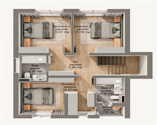 Casa cu 5 camere 3 bai si 340 mp teren in  Sura Mare