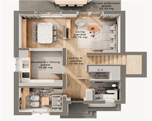 Casa cu 5 camere 3 bai si 340 mp teren in  Sura Mare