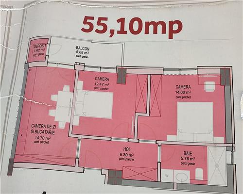 Apartament cu 3 camere etaj 2 balcon si parcare pe Doamna Stanca