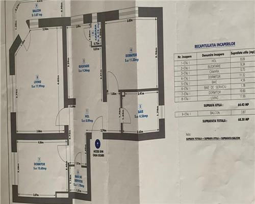 Apartament etajul 1 cu 3 camere 2 bai pe Calea Turnisorului