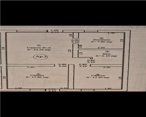 Apartament la Vila 3 camere 67 mpu si curte individuala