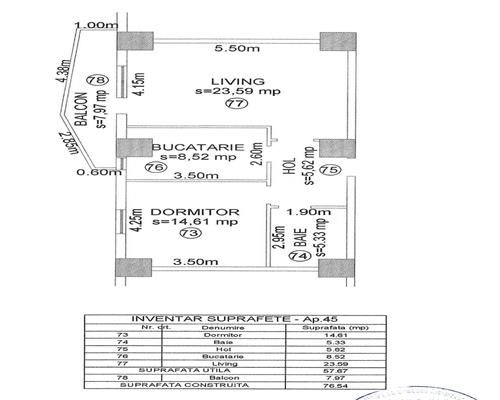 Apartament 2 camere etaj 3 cu balcon zona bd. Mihai Viteazu
