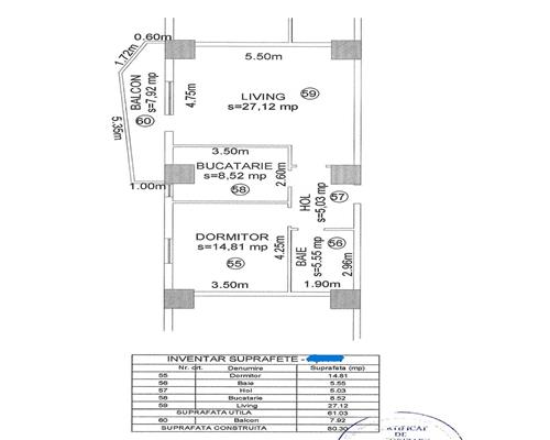 Apartament 2 camere etaj 3 cu balcon zona bd. Mihai Viteazu