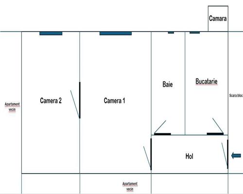 Apartament 2 camere central etaj 3